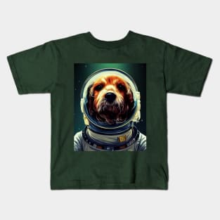 Space Dog In Astronaut Costume Kids T-Shirt